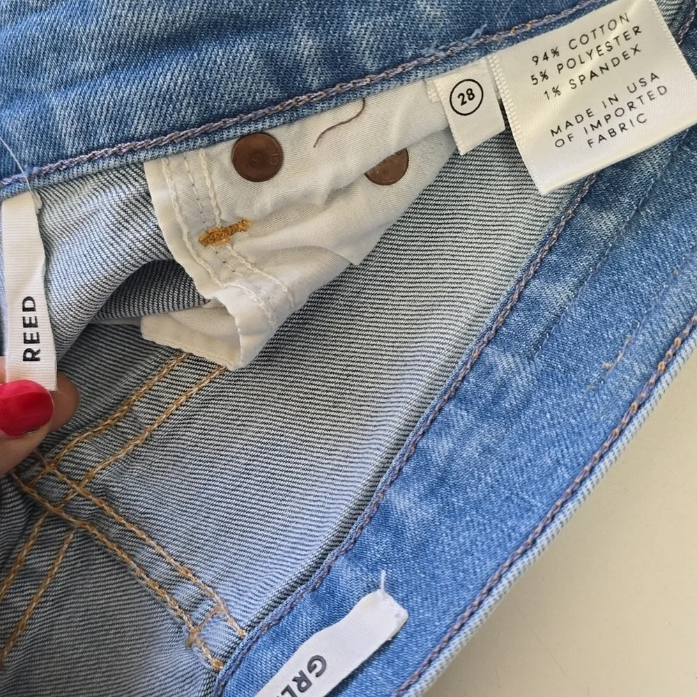 GRLFRND Reed High Rise Slim Crop Jeans Holding
